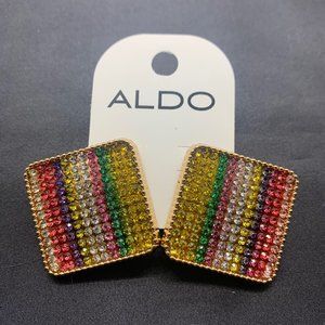 Aldo Colorful Crystal Square Studs